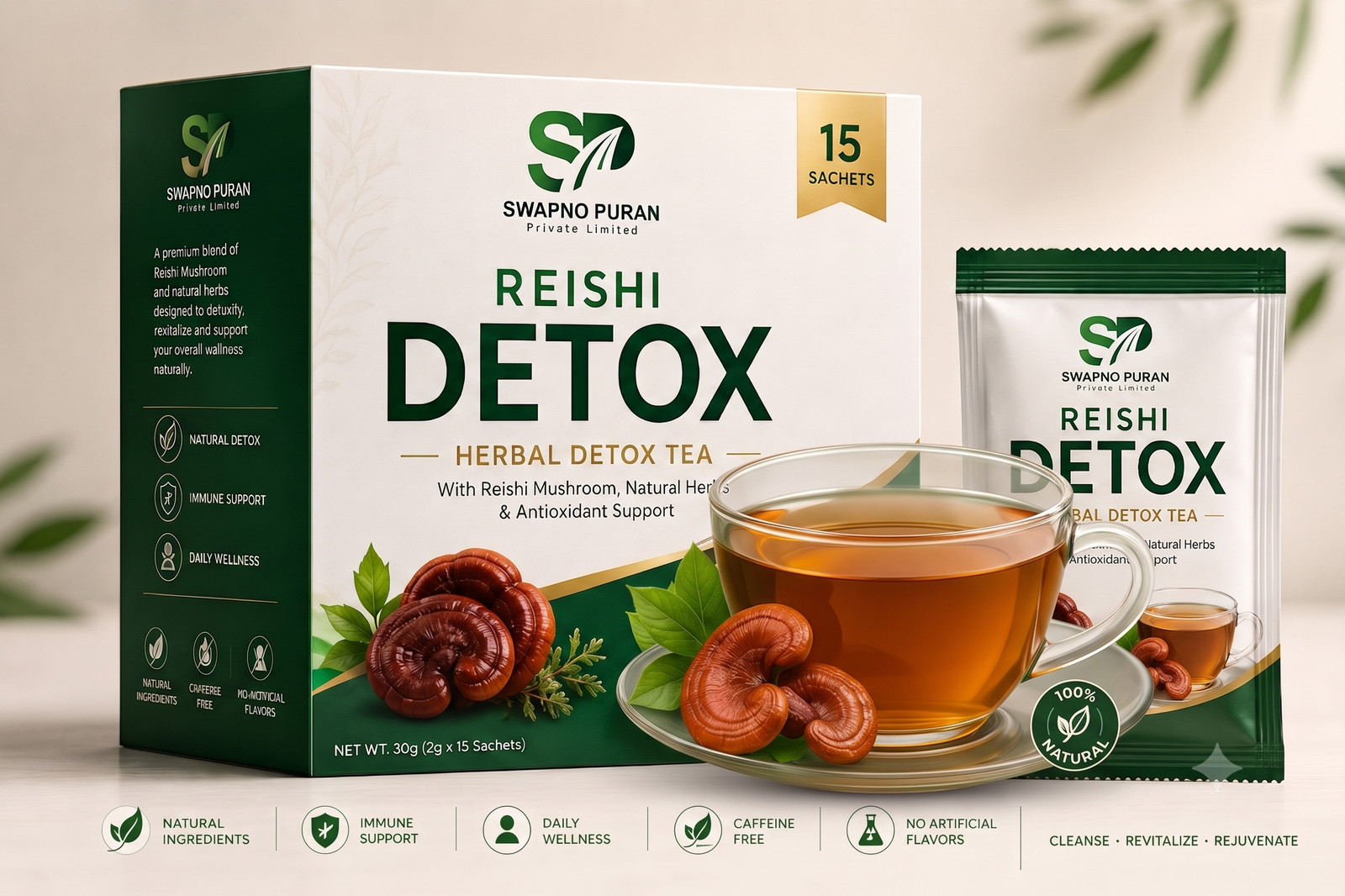 REISHI DETOX প্রোডাক্ট বক্স — Swapno Puran Private Limited